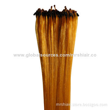 18-inch Orange Color Silk Straight Micro Loop Ring Hair Extensions